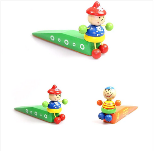 Hand Painted Wooden Pirate Childrens Door Stop Rubber Grip CE Approved