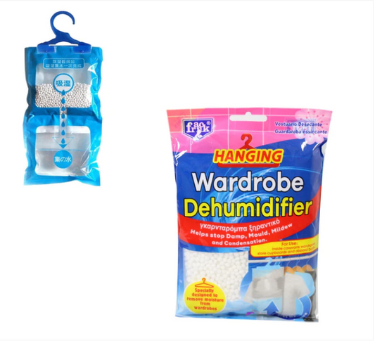 Hanging Wardrobe Cupboard Dehumidifier Bags Stops Damp Mould Moisture 210g