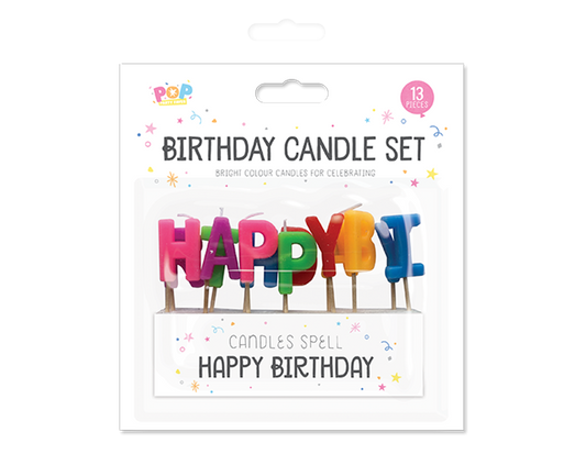 Happy Birthday Candle Set - 13 Piece