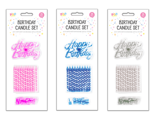 Happy Birthday Candle Set - 21 Piece