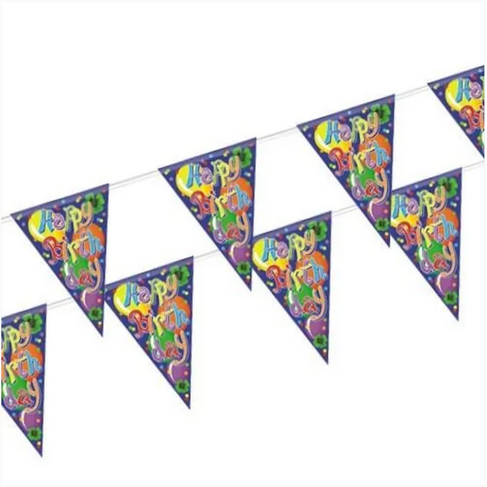 Happy Birthday Foil Bunting Banner 4m