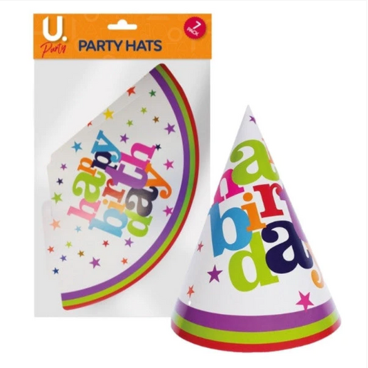 Happy Birthday Party Hats 7pk Special Occasions