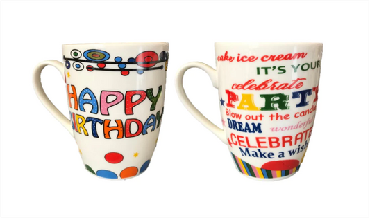 Happy Birthday Tea Coffee Mug 10 x 8 cm Assorted Designs