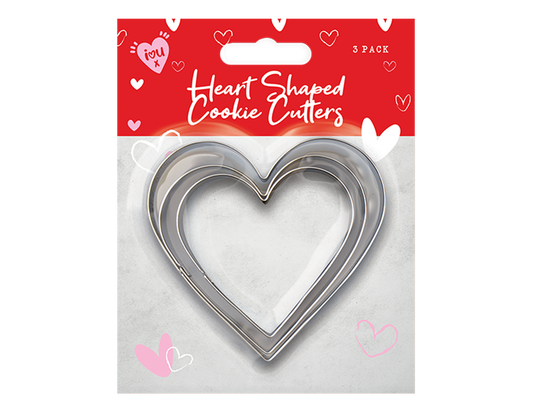 Heart Shaped Cookie Cutters 3pk
