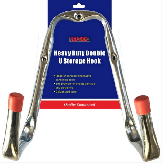 Heavy Duty Double U Storage Hook Galvanised Steel 25cm