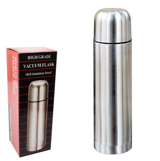High Grade Vacuum Flask 0.5 Litre 18 8 Stainless Steel Hot Cold Drinks Outdoors