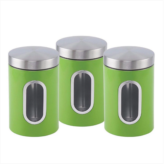 High Quality NEA Set Of 3 Cannisters Green