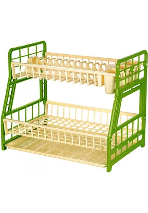 Hobby Double Deck Kitchen Dish Drainer Plastic Utensils Drainer Rak 63cm x 46cm x 56cm