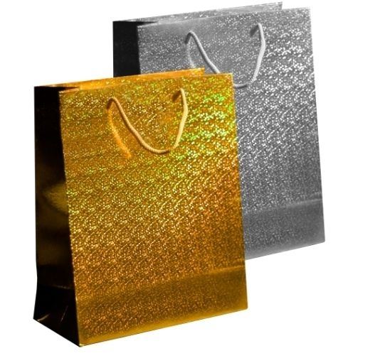 Holographic Bag Extra Large, Gold & Silver, 32x44x9.5cm
