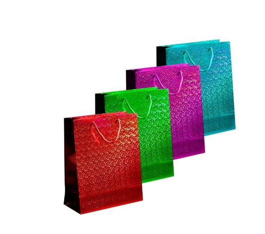 Holographic Bag Medium - Red, Green, Blue & Pink, 18x23x10cm