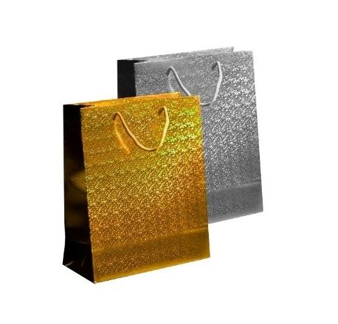 Holographic Bag Small, Gold & Silver, 11.5x14.5x6.5cm