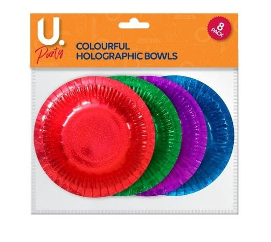 Holographic Bowl Colourful, 8pk