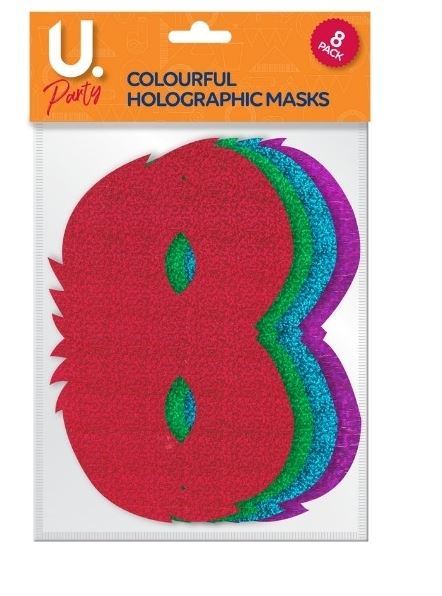 Holographic Mask Colourful, 8pk