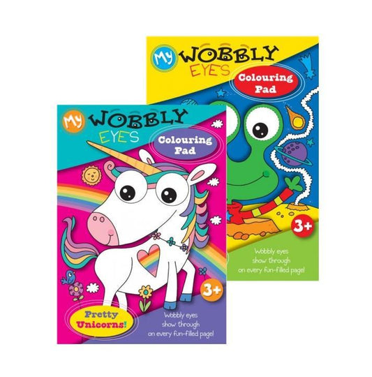 Home Activity Colouring Pads Wobbly Eyes Unicorn Aliens Colouring Pads