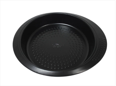 Household Baking Tray Black Dotted Air Non Stick Surface Round Tray 26cm