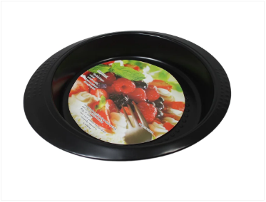 Household Baking Tray Black Dotted Air Non Stick Surface Round Tray 26cm