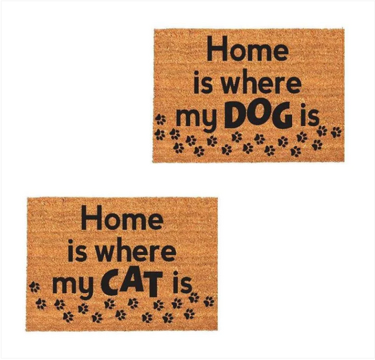 Household Door Mat Home is where my Dog/Cat is Front Door Bristle Mat