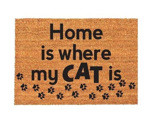Household Door Mat Home is where my Dog/Cat is Front Door Bristle Mat