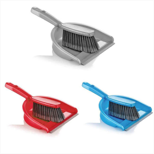 Household Kitchen Plastic Brush With Dustpan 1 Pc Assorted Colours