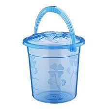 Household Plastic Clear Floral Print Storage Multipurpose Bucket 5 Litre
