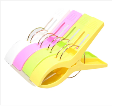 Household Use Jumbo Washing Line Clips Multicolour 4 Pack 15cm
