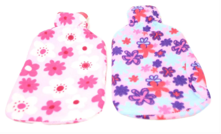 IIGEurope Hot Water Bottle with Fleece Cover 2 Litre 33 cm Tartan Print Assorted Designs and Colours