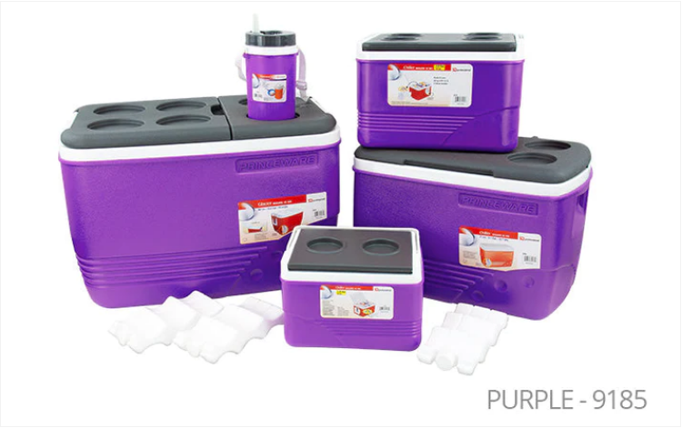 Ice Chest Cool Boxes Set 5pcs 1.25 / 6.0 / 14.0 / 31.0 / 60.0 Litre Purple