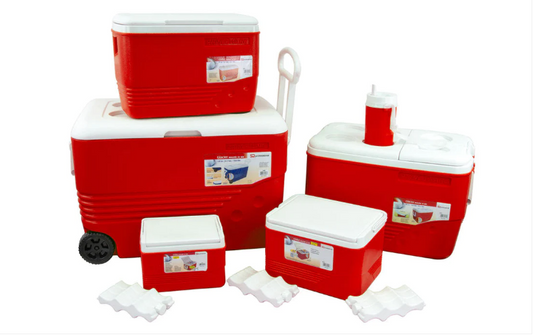 Ice Cool Box Outdoors Chest Set 6 Piece Red 1.25L / 6L / 14L / 31L / 60L