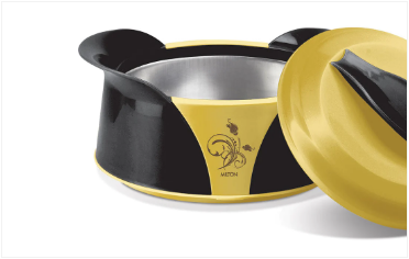 Imperial Insulated Casserole Set 3pcs 1.0 / 1.5 / 2.5 Litre Black Yellow Gold