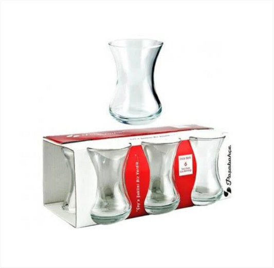 Incebelli Clear Tea Glasses Drinking Cups 155 ml Pack Of 6