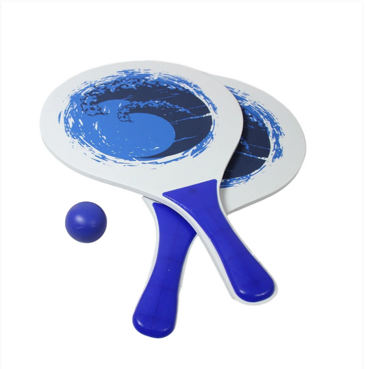 Indoor Outdoor Sports Table Tennis Bats Assorted Mixed Colours (2 Bats +1 Ball) 23cm x 39cm