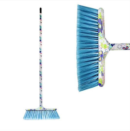 Indoor Sweeping Brush Soft Bristles Broom With Handle Home Multi Colour