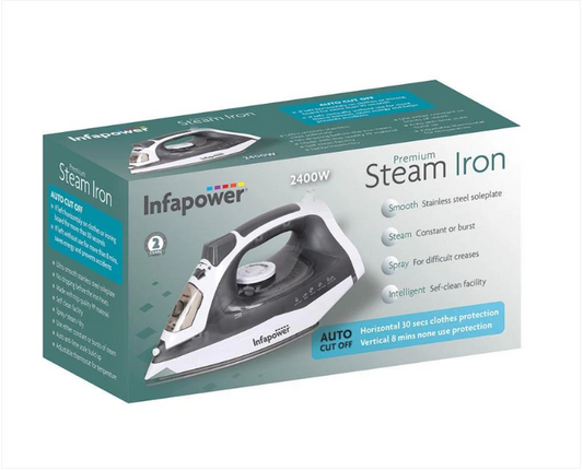 Infapower Premium Steam Iron Auto Cut-Off Intelligent Self Clean Facility 2400W