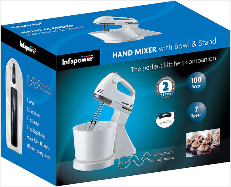 Infapower’s 7 Speed Hand Mixer With Bowl And Stand