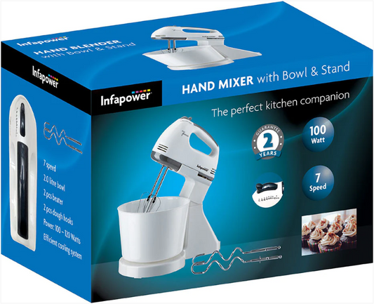 Infapower’s 7 Speed Hand Mixer With Bowl And Stand