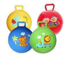 Inflatable Bouncy Ball With Handle Colourful Animal Images Toys