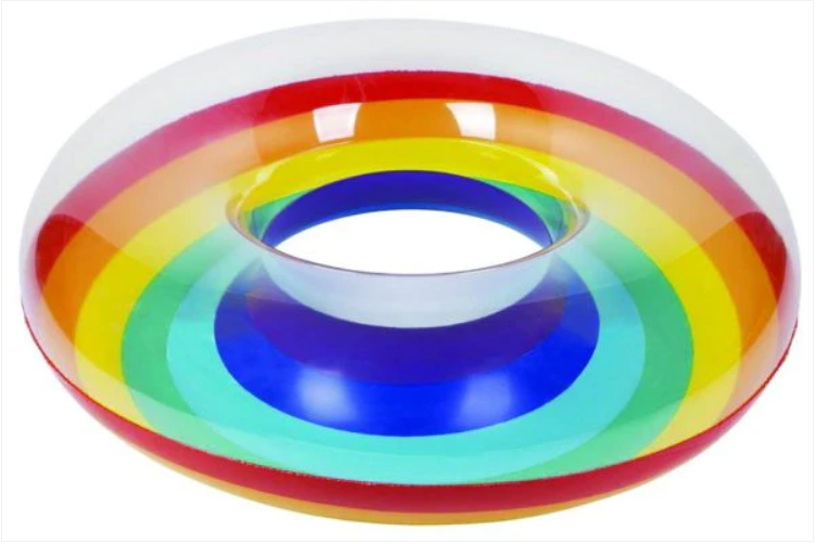 Inflatable Rainbow Swimming Pool Ring 118cm Diameter