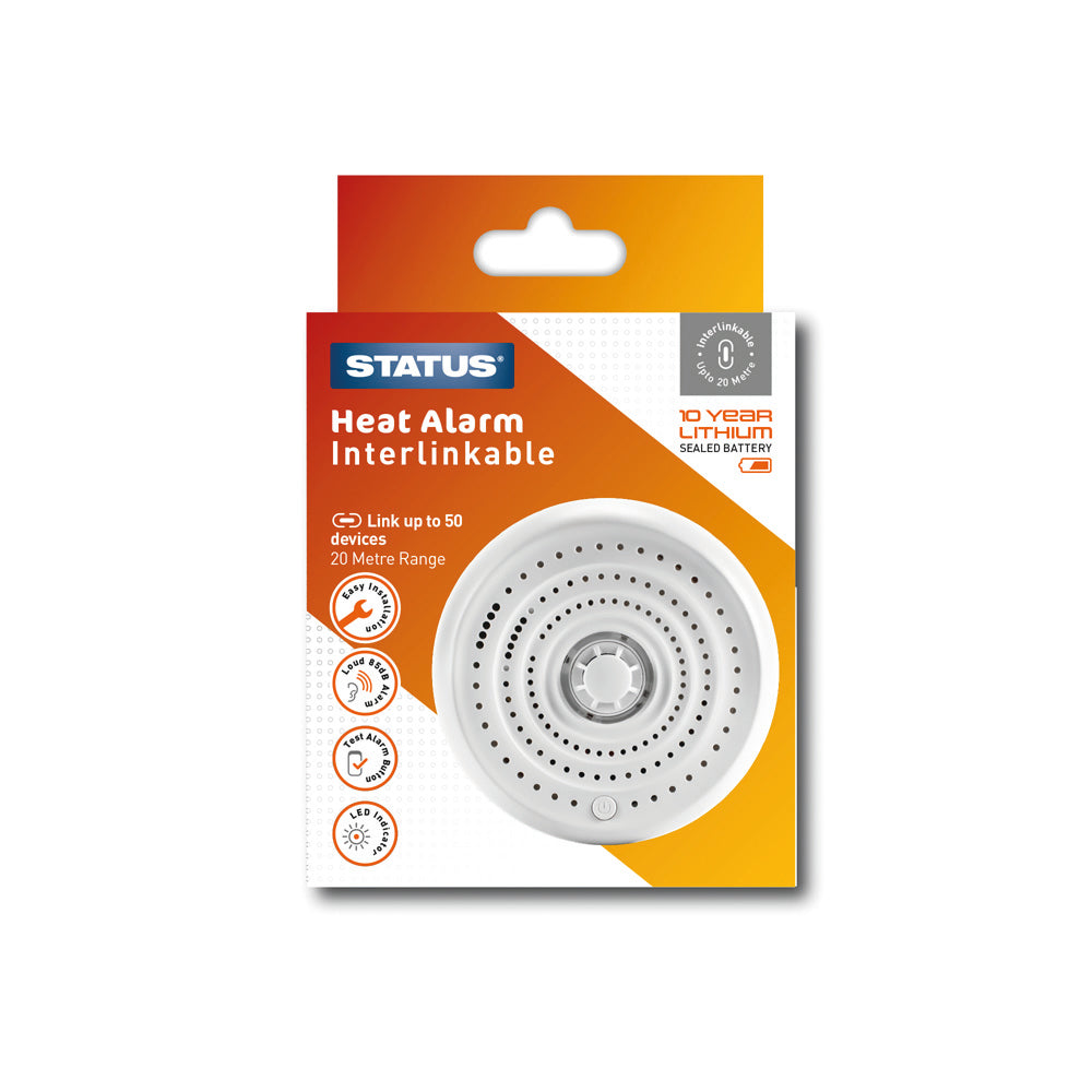 Interlinkable Heat Detector with 10 Year Sealed Lithium Battery 1pk Colour Box