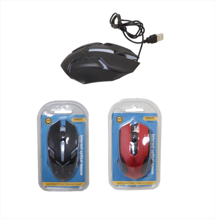 Internet Optical Mouse Computer Wired Mouse 14 cm Assorted Colours