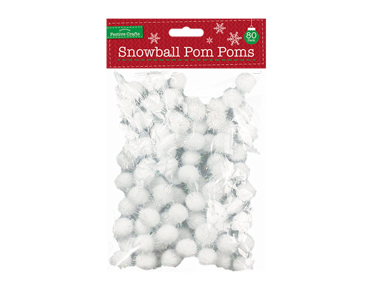 Iridescent Snow Ball Pom-Poms 80 Pack