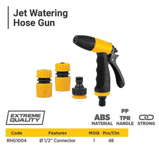 JET WATERING HOSE GUN TPR HANDLE with 3 pcs accessories