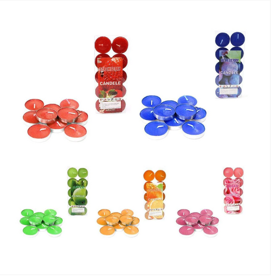 Jasmine Scented Plain Wax Tealight Candles 10 Pack