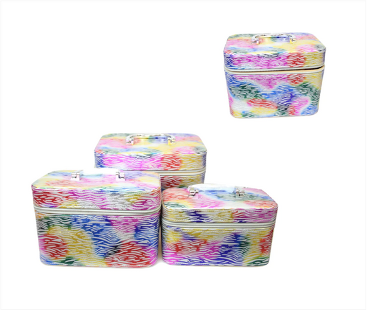 Jewellery Box Makeup Bag Toiletries 3 Bag Pack Mix Coloured Bag 3 in 1