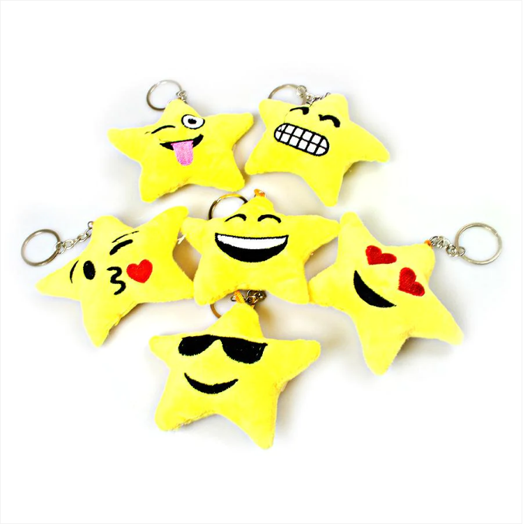 Key Chain Emoji Stars Assorted Designs