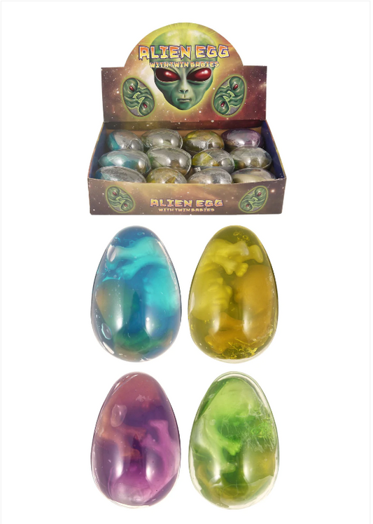 Kids Alien Extinct Putty Eggs With Baby Twin Aliens 8.5 x 5.3cm