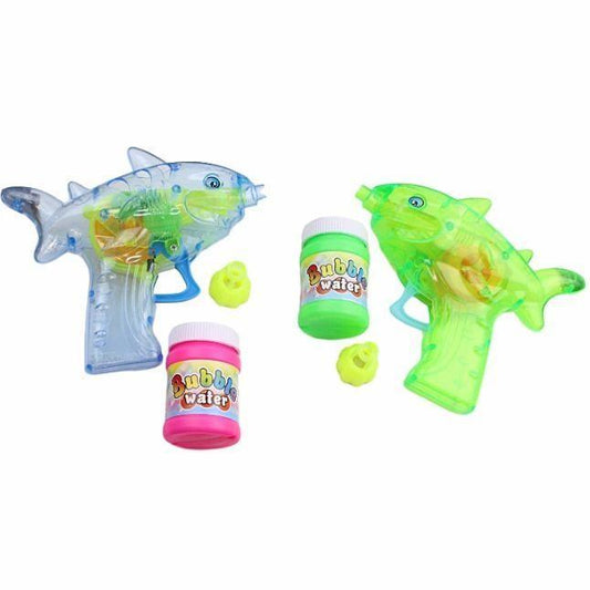 Kids Hand Powered Bubble Master Shark Bubble Gun Blower Gun & Soapy Liquid