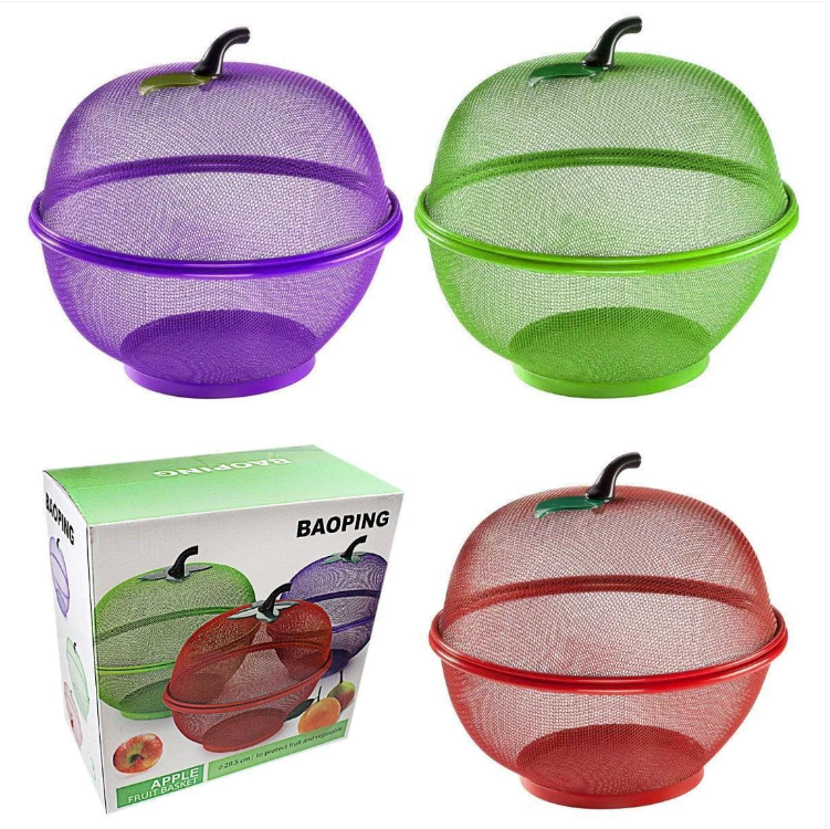 Kitchen Apple Fruit & Vegetable Bowl Basket 28.5cm Assorted Colours
