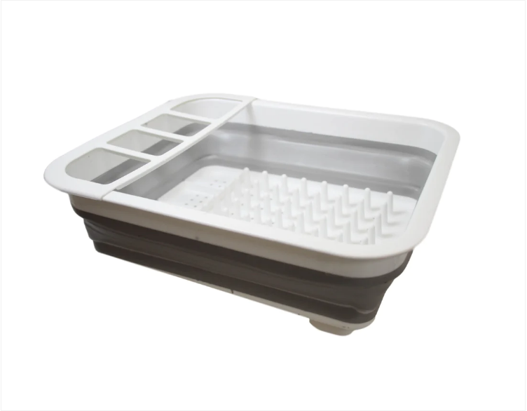 Kitchen Foldable Tableware Draining Rack Easy Storage Silicone Sink Drainer