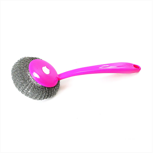 Kitchen Mesh Brush Scourer With Handle 25cm