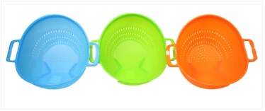 Kitchen Multipurpose Use Strainer Drainer Plastic 3 Colours 22cm x 18cm